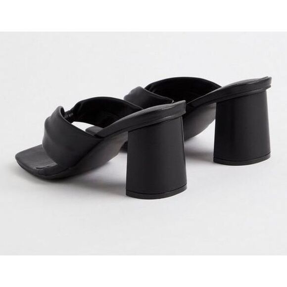 NWT SZ 7.5W Torrid 4H Soft Knot Mule With High Square Block Heel in Black Faux L - Picture 3 of 9